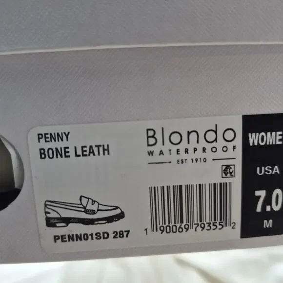 NEW Blondo Penny Waterproof Loafers slip on flat bone Leather women size 7 - Picture 8 of 8